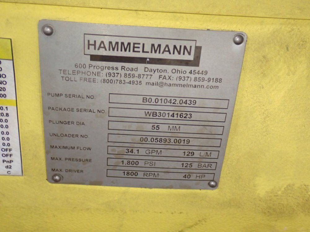 Hammelmann 40 Hp Piston Pump