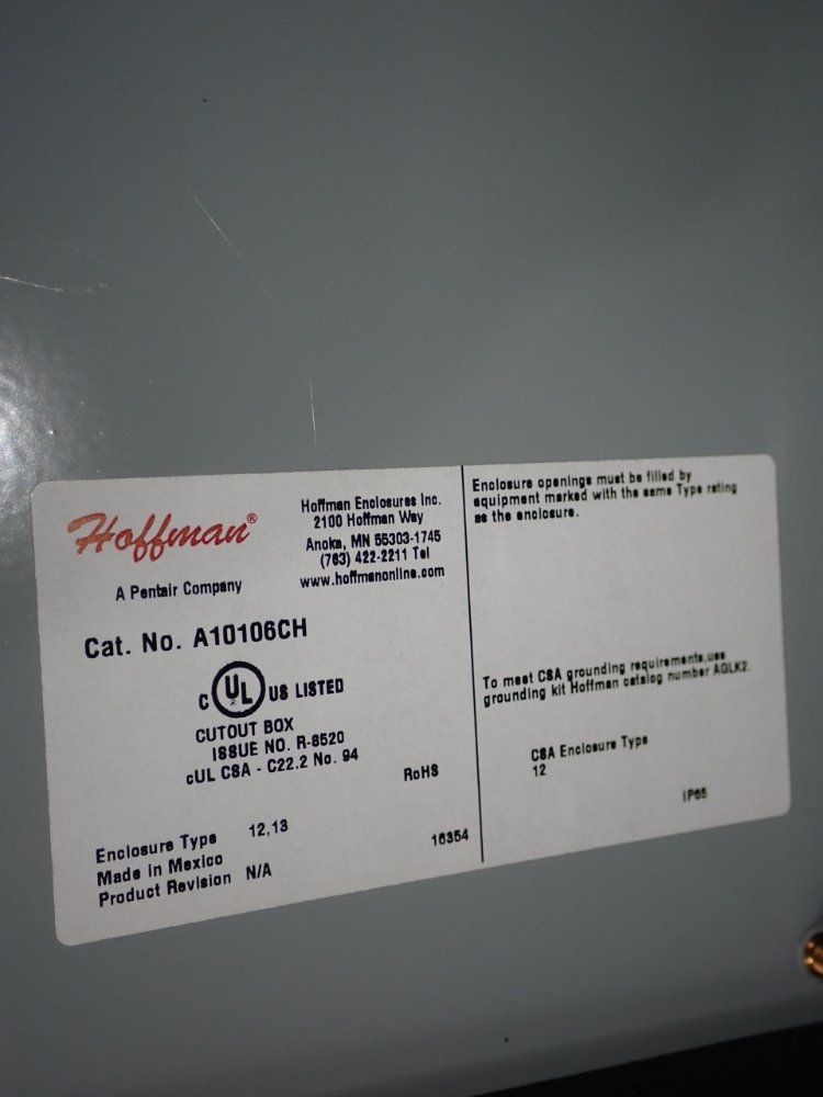 Hoffman 10" X 10" X 6" Electrical Enclosure - A10106ch