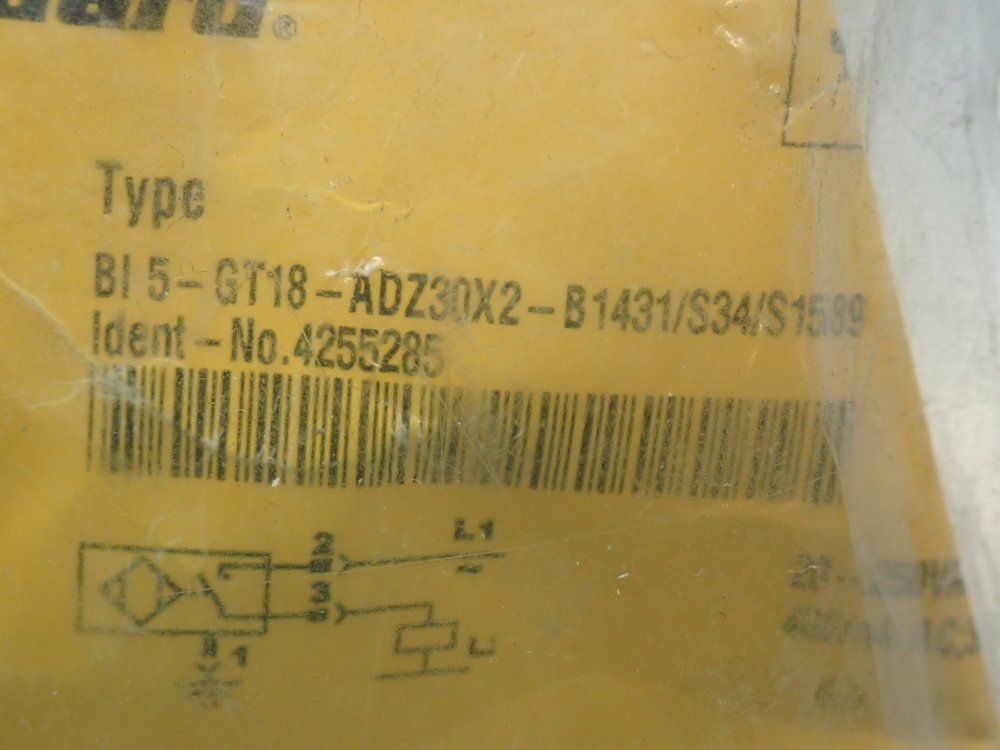 Turck Weldguard Inductive Sensor - Bl5-gt18-adz30x2-b1431/s34/s1589