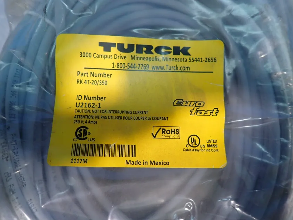 Turck Eurofast Cable Assemblies - Rk 4t-20/s90