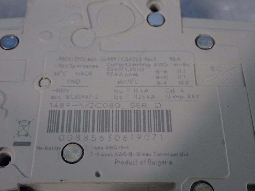 Allen Bradley Circuit Breaker - 1489-m2c080