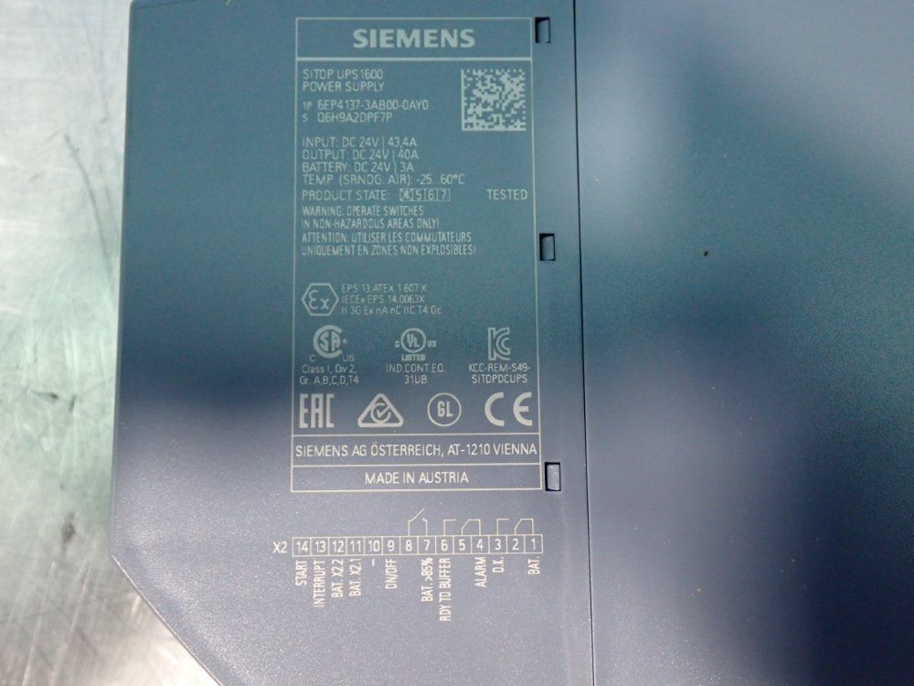 Siemens Sitop Ups1600 Power Supply - 6ep4137-3ab00-0ay0