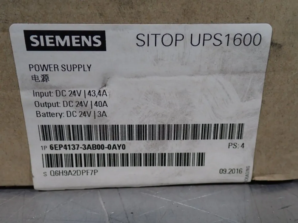 Siemens Sitop Ups1600 Power Supply - 6ep4137-3ab00-0ay0