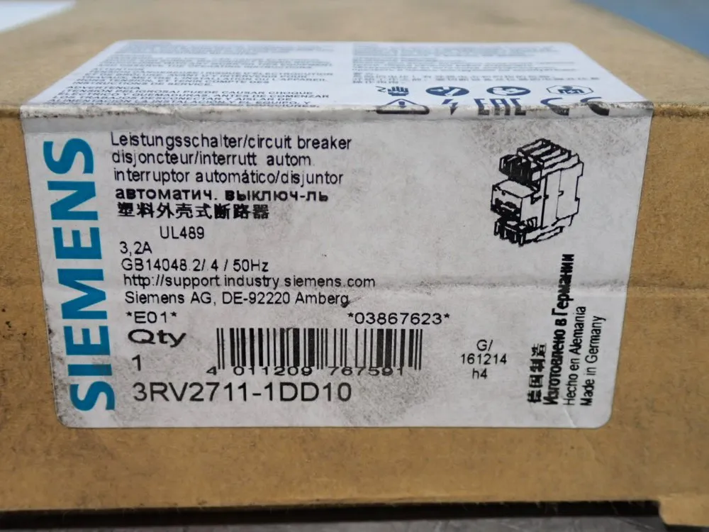 Siemens Sirius Circuit Breaker - 3rv2711-1dd10
