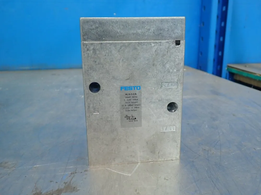 Festo 0.95-10 Bar, 14.4-145 Psi Pneumatic Valve - Vl/o-3-3/4