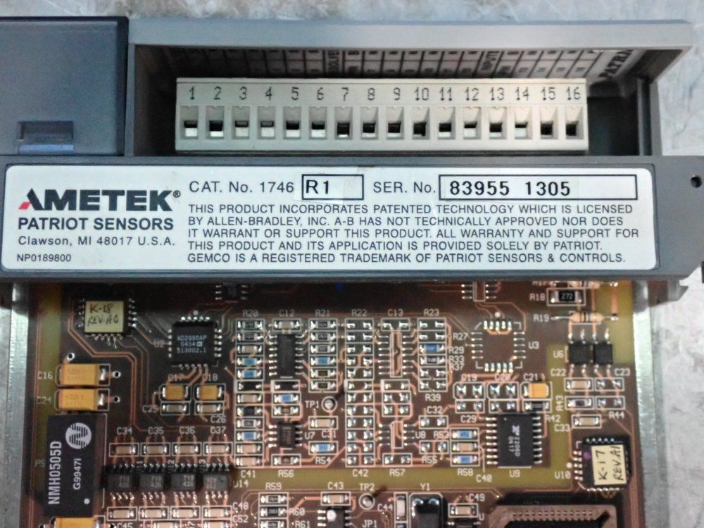 Ametek Gemco Single Axis Revolver Interface Card - 1476-r1