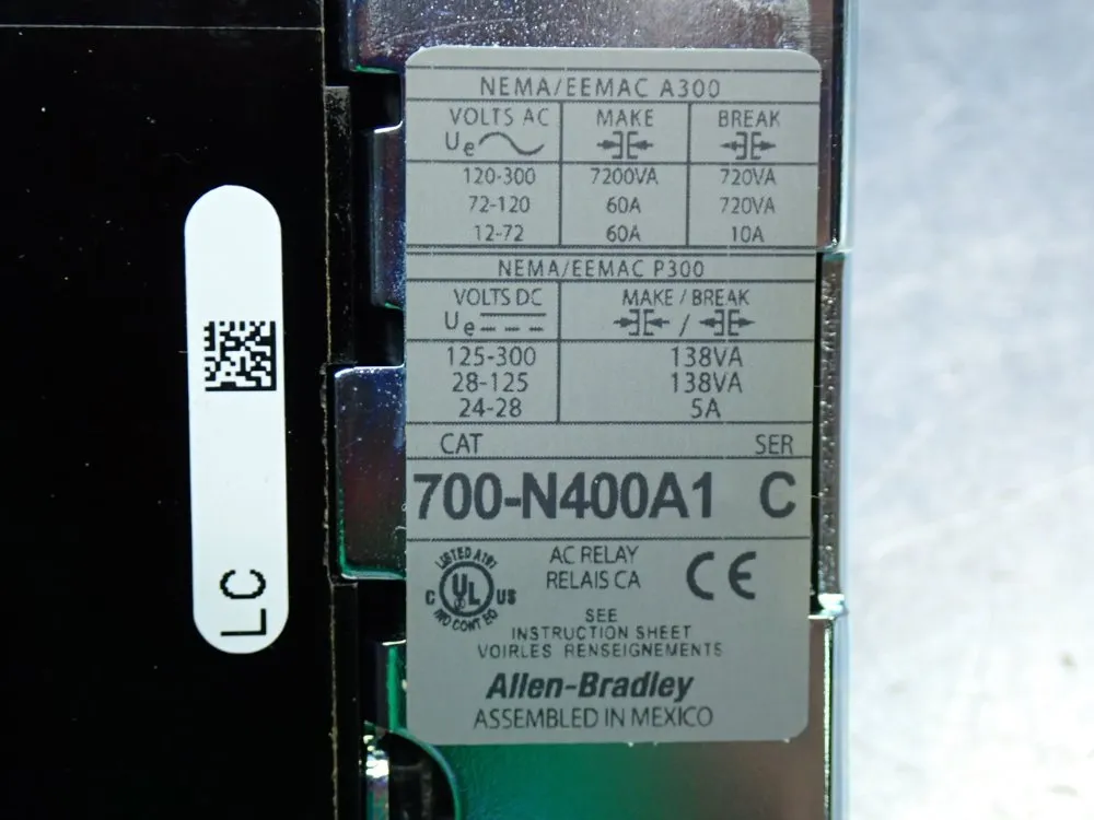 Allen Bradley Industrial Control Relay - 700-n400a1