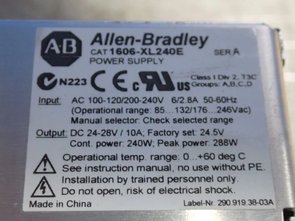 Allen Bradley 240 W Power Supply - 1606-xl240e