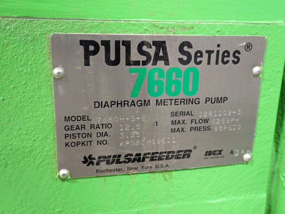 Pulsafeeder 2 Hp Diaphragm Metering Pump - 7660h-s-e