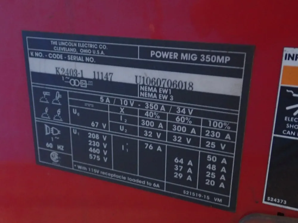 Lincoln Electric 350 A Welder - Power Mig 350mp