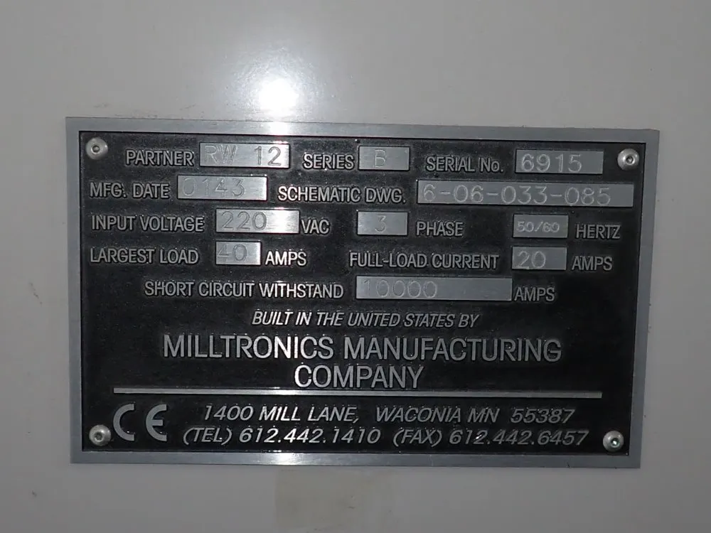 Milltronics Manufacturing Company 12" X 30" Cnc Vmc - Rw 12