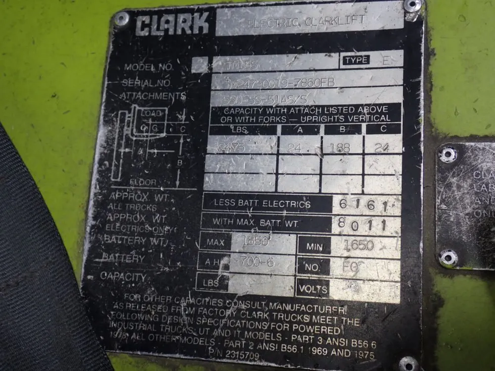 Clark 2475 Lbs Electric Forklift - Tw15s