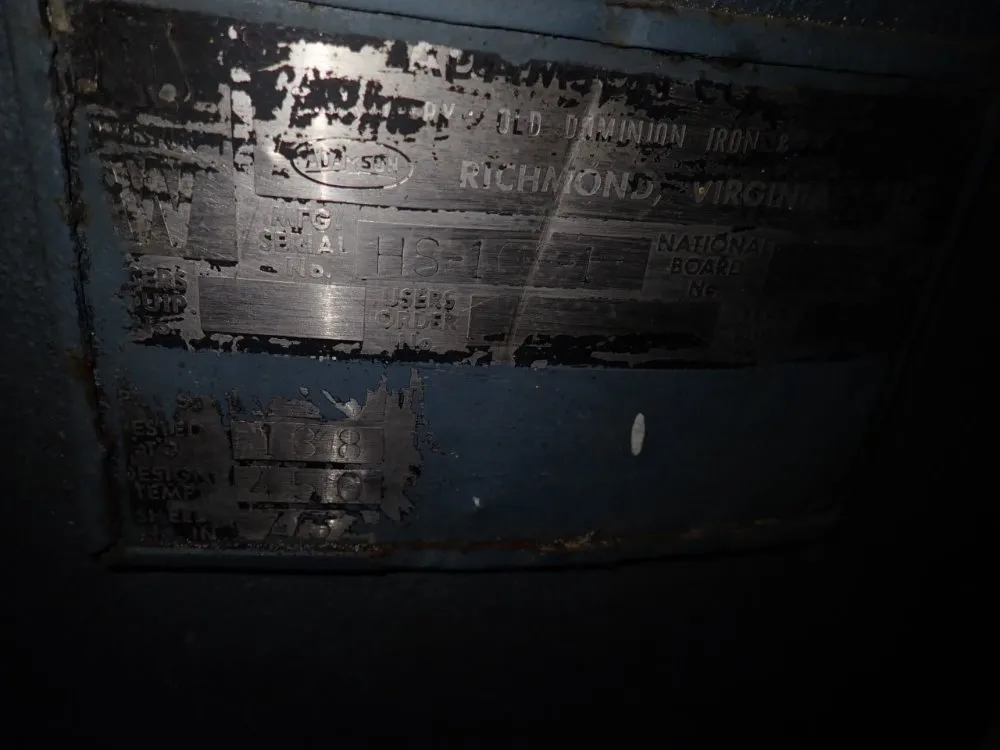 Old Dominion Iron & Steel Corp Approx. 840 Gal. Air Tank - Hs-108-1