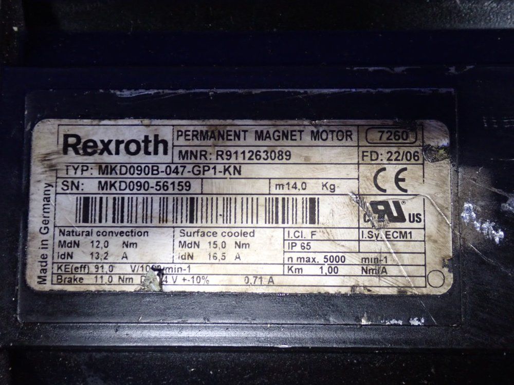 Rexroth Motor - Mkd090b-047-gp1-kn