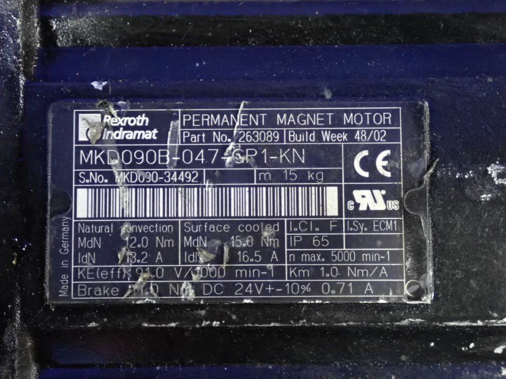 Rexroth Motor - Mkd090b-047-gp1-kn