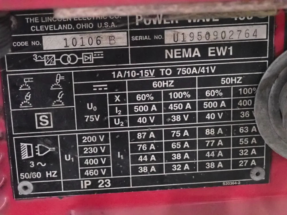 Lincoln 500 Amp Welder - Power Wave 450