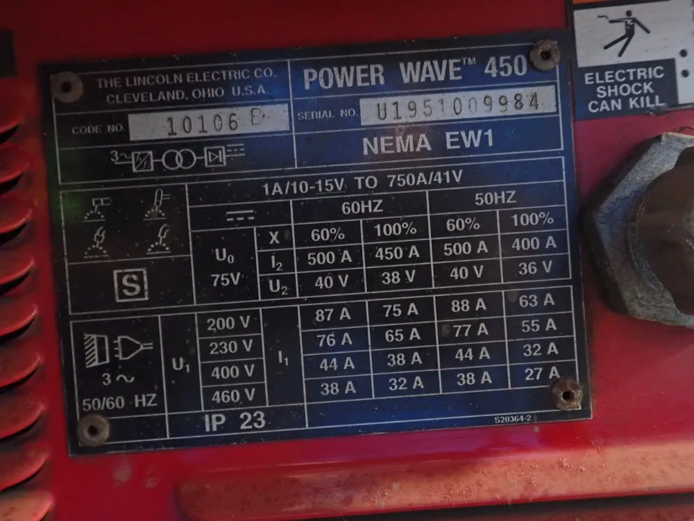 Lincoln 450 A Welder - Power Wave 450