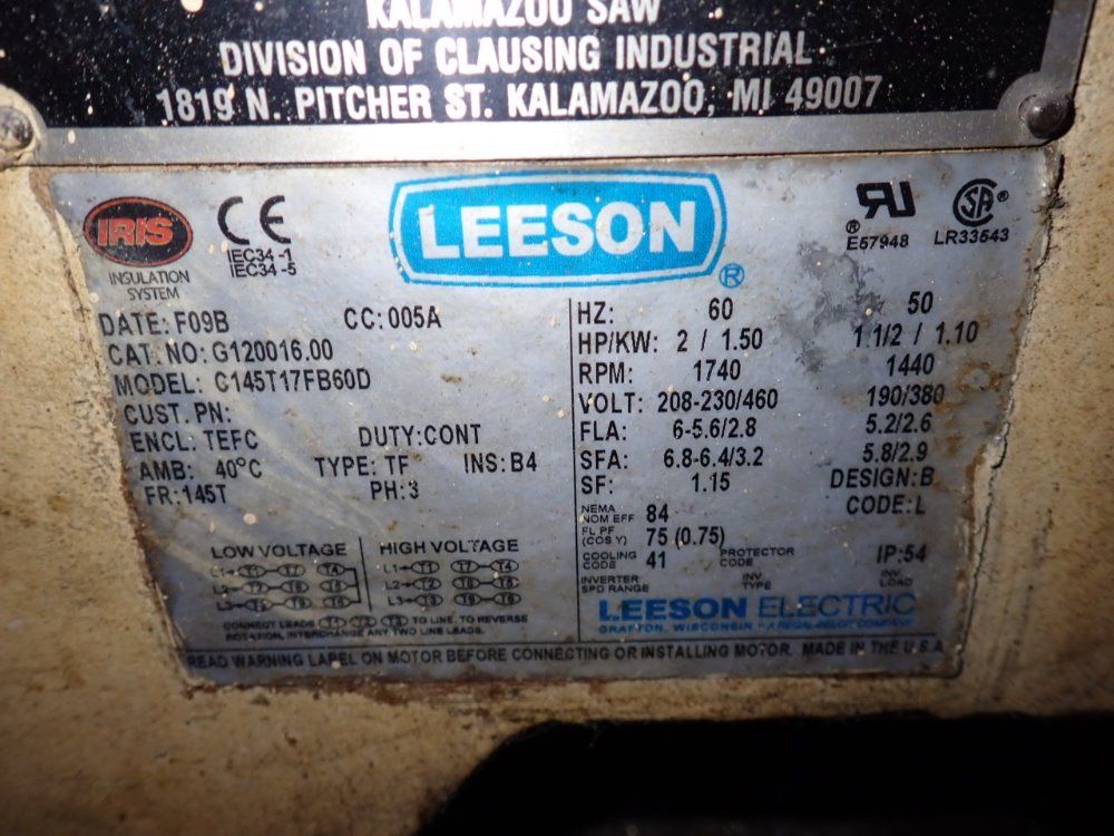 Kalamazoo 16" X 9" Horizontal Band Saw - H9aw