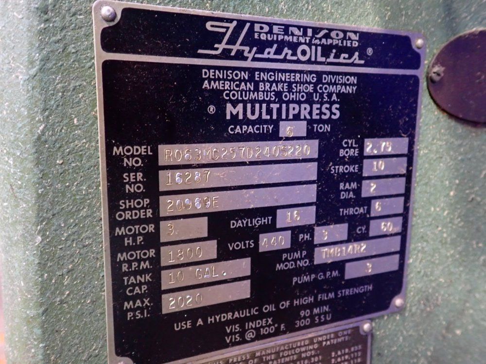 Denison 6 Ton Multipress - R063mc25702405220