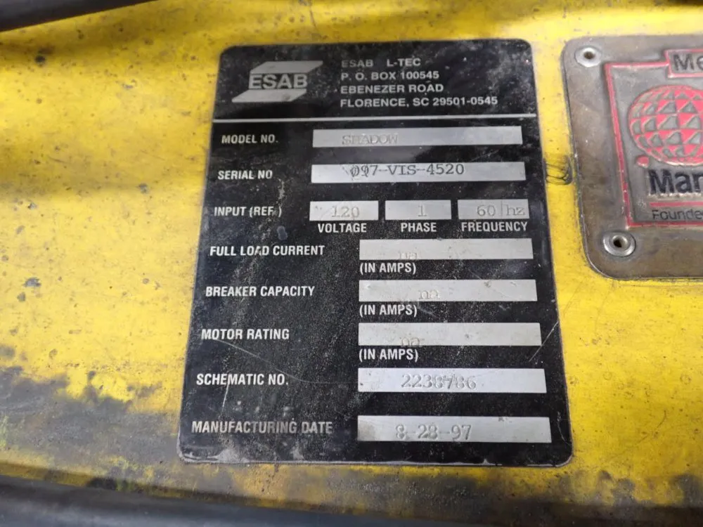 Esab 190" X 85" Plasma Cutter - Shadow