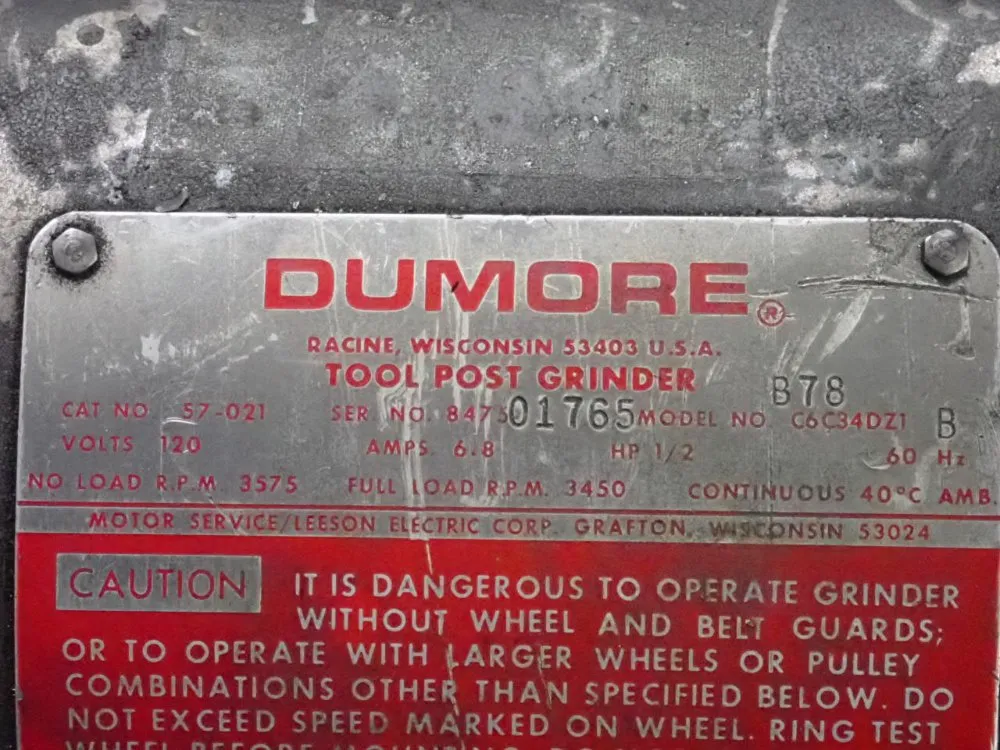 Dumore Tool Post Grinder - C6c34dz1b / 57-021