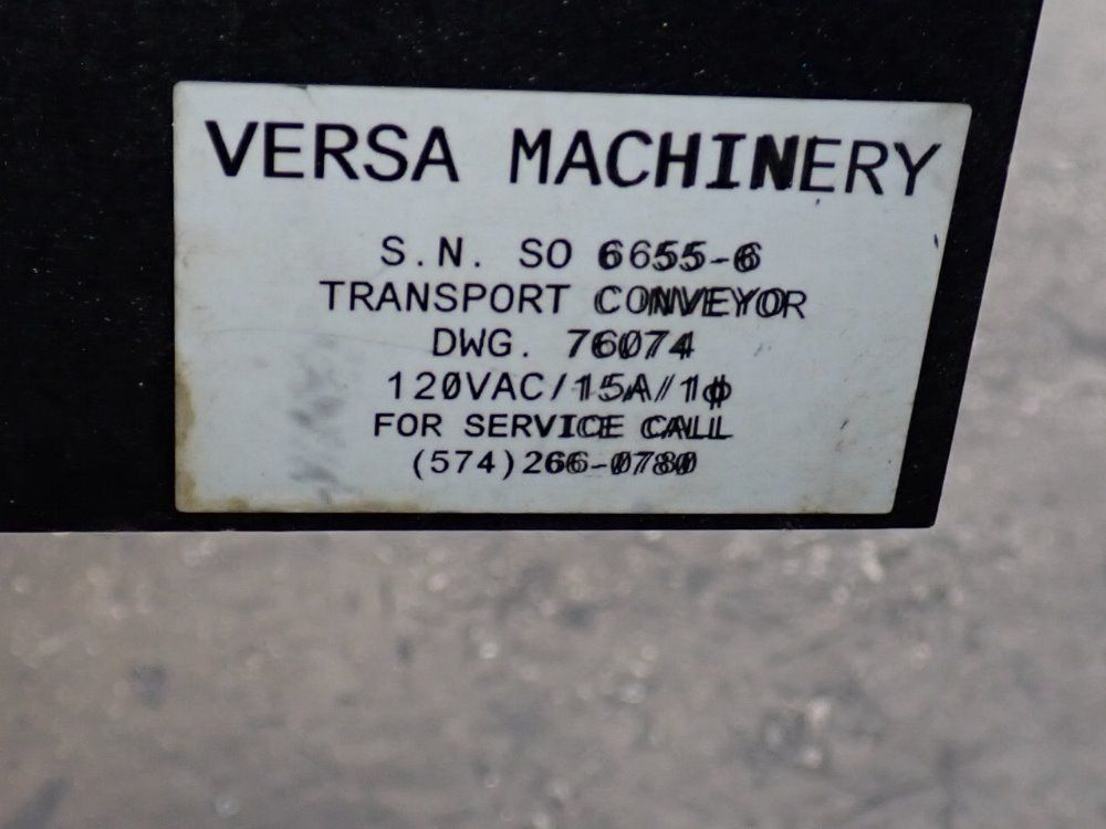 Versa Machinery 70" X 4" Transport Conveyor