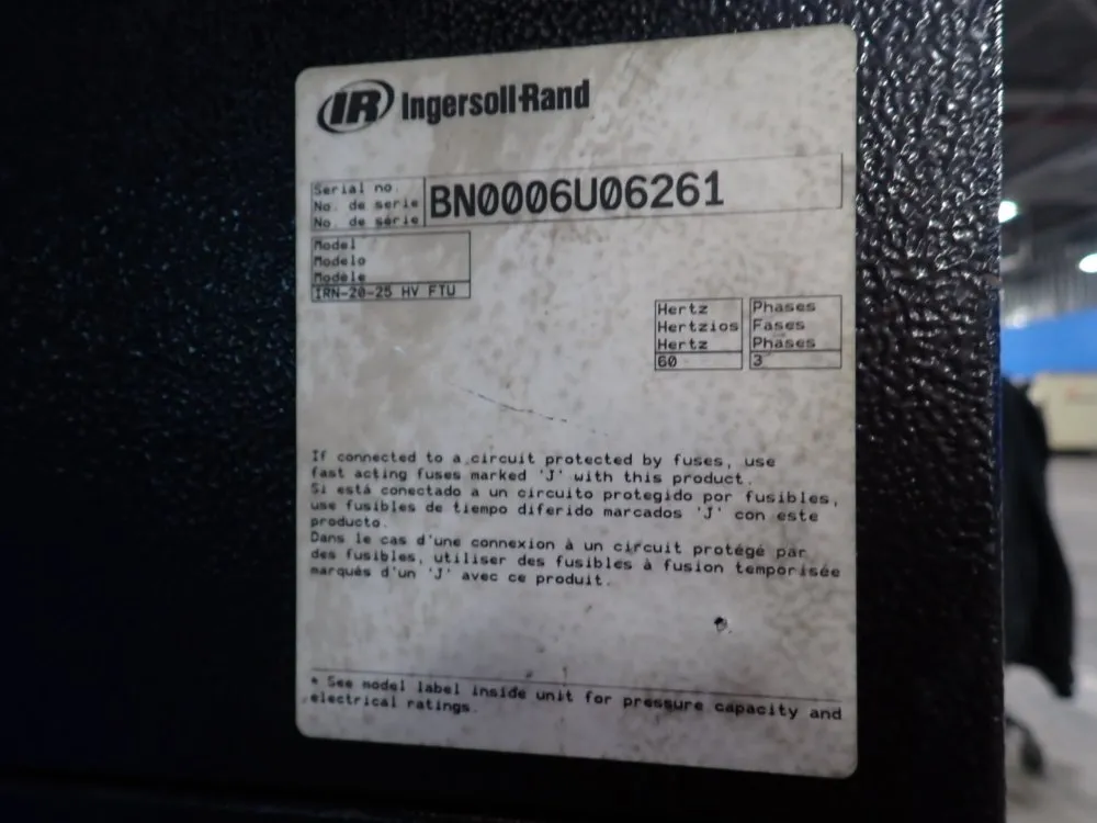 Ingersoll-rand Air Compressor - Irn-20-25 Hv Ftu