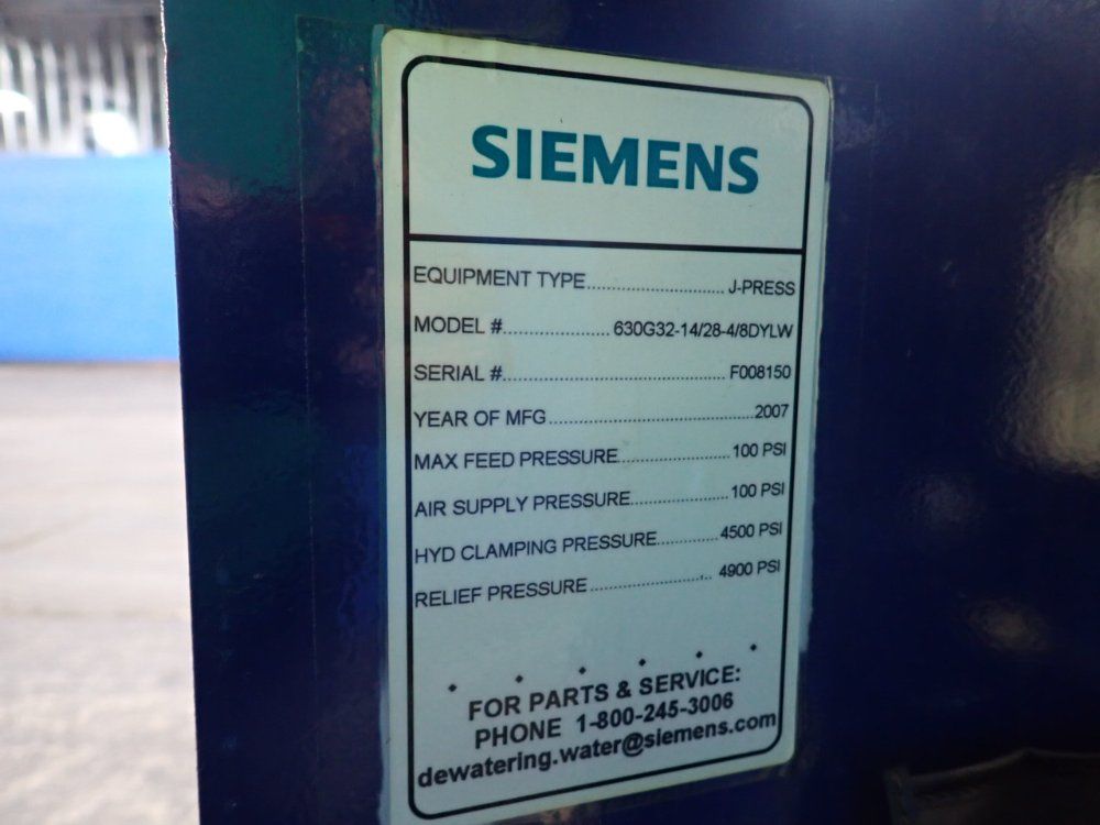 Siemens Filter Press - 630g32-14/28-4/8dylw
