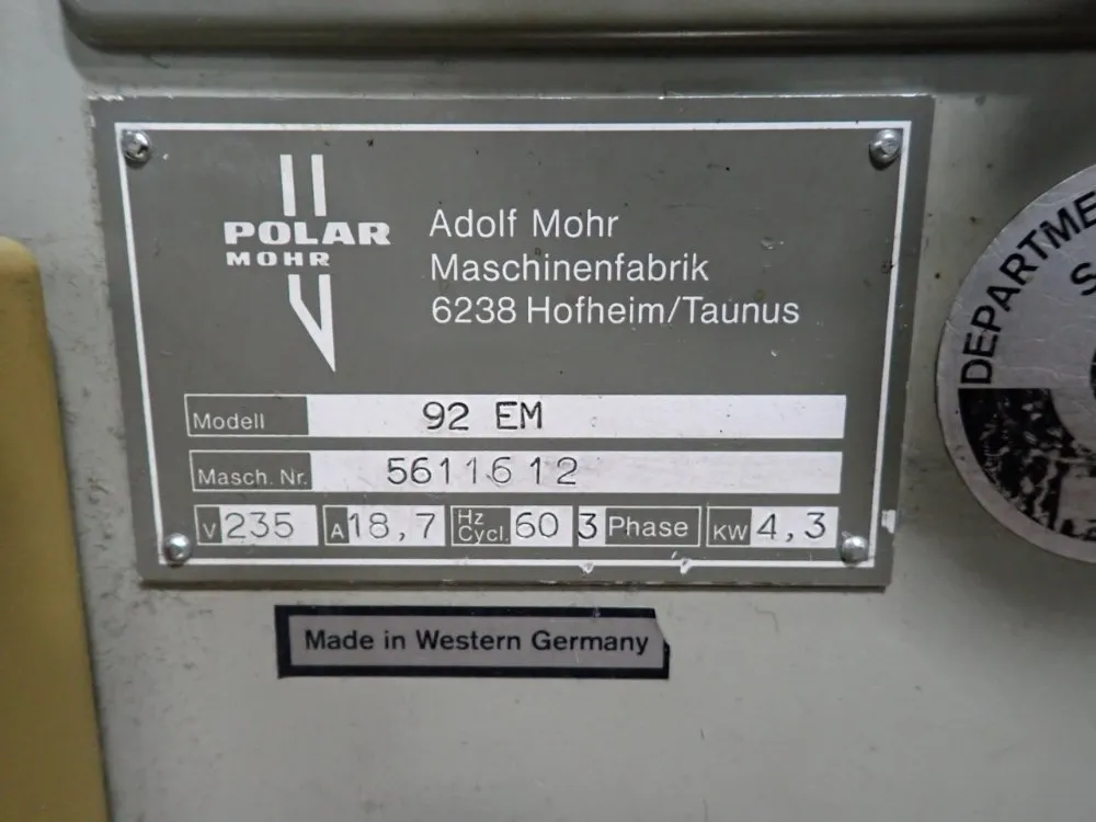 Polar Mohr 37" Paper Shear - 92 Em