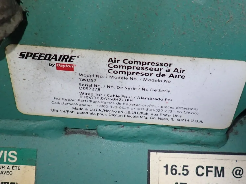 Speedaire 5 Hp Air Compressor - 1wd57