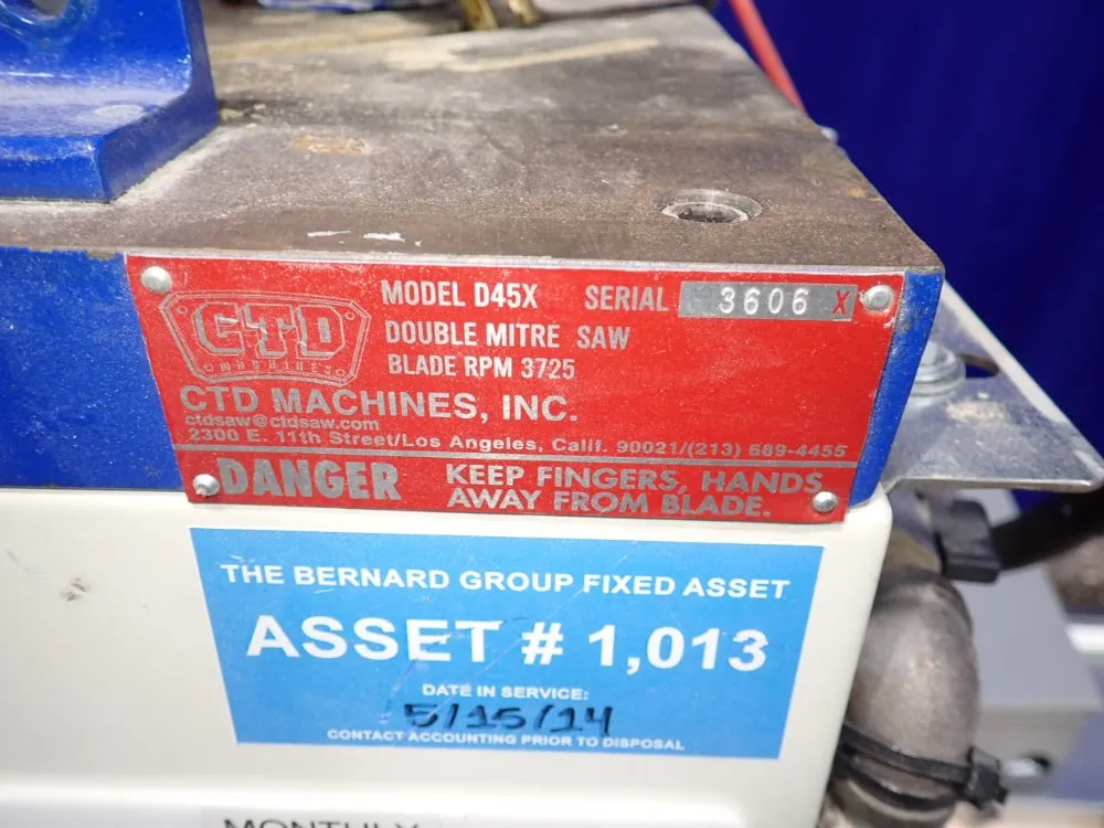Ctd Machines Inc Double Mitre Saw - D45x