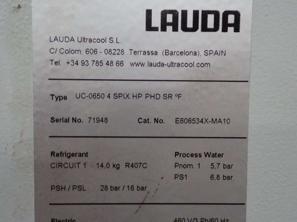 Lauda Chiller - Uc-0650 4spix Hp Phdsr °f