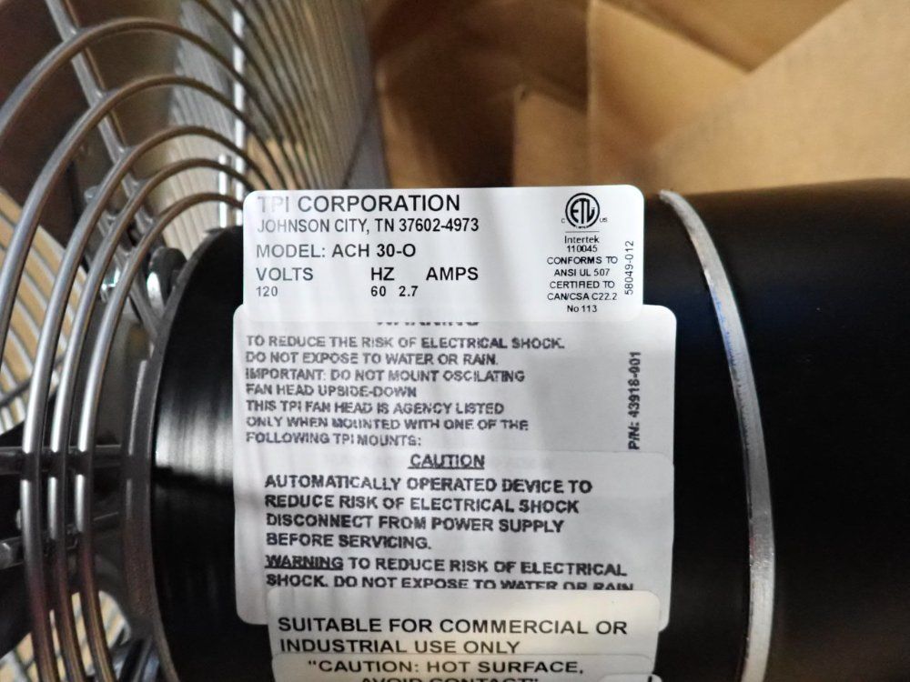 Uline 30" Oscillating Fan Head - H-1408f