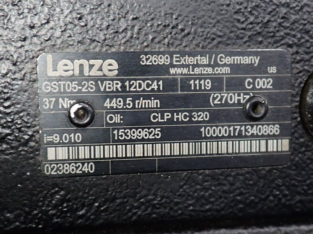 Lenze 2.4 Hp Gear Drive - Gst05-2s Vbr 12dc41