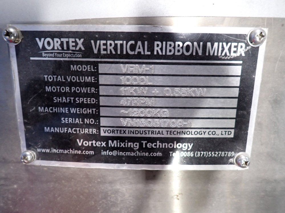 Vortex 1000 L Vertical Ribbon Mixer - Vrm-1