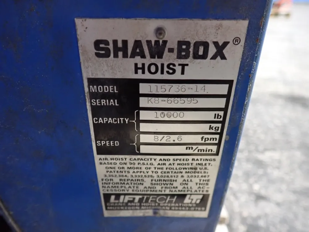 Shaw-box 5 Tons Wire Rope Hoist - 115736-14