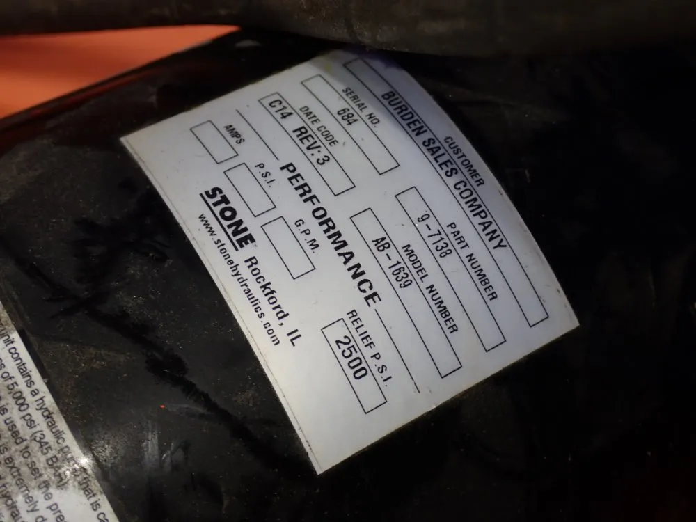 Stone Hydraulics 2 Hp Power Unit - Ab-1639