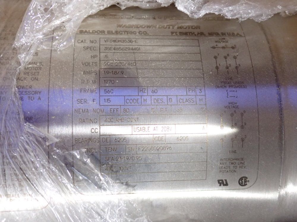 Baldor-reliance .5 Hp Motor - Vfswdm3538-e