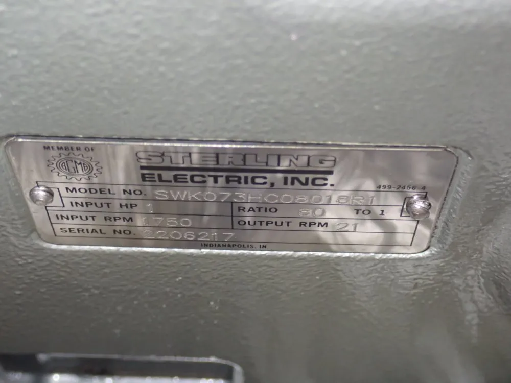 Sterling Electric Inc 80:1 Ratio Gear Reducer - Swk073hc08018r1