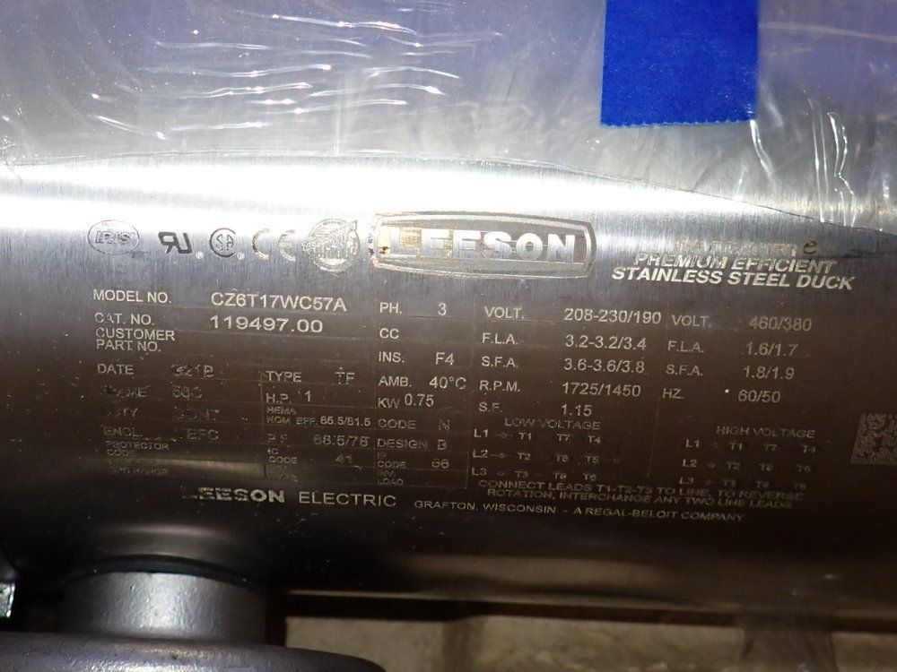Leeson 1 Hp Motor - Cz6t17wc57a