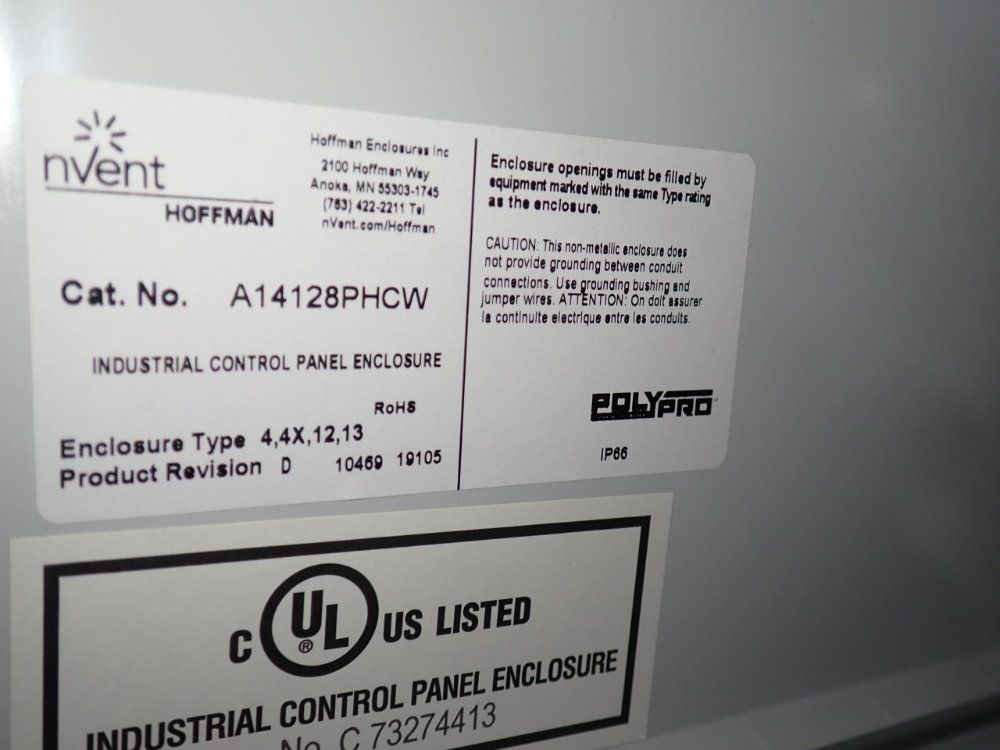 Hoffman 14" X 12" X 8" Electrical Enclosure - A14128phcw