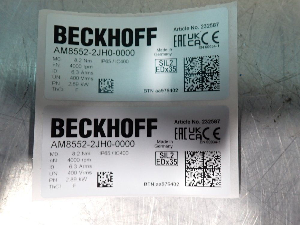 Beckhoff 2.89 Kw Servo Motor - Am8552-2jh0-0000