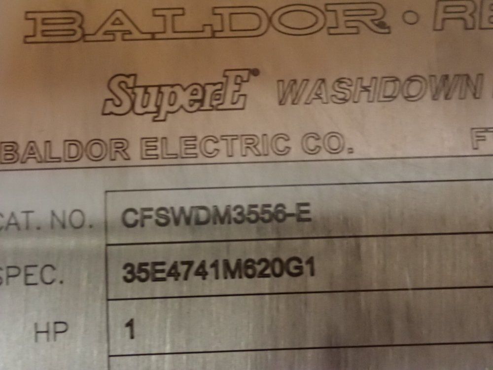 Baldor Reliance 1 Hp Stainless Steel Washdown Motor - Cfswdm3556-e