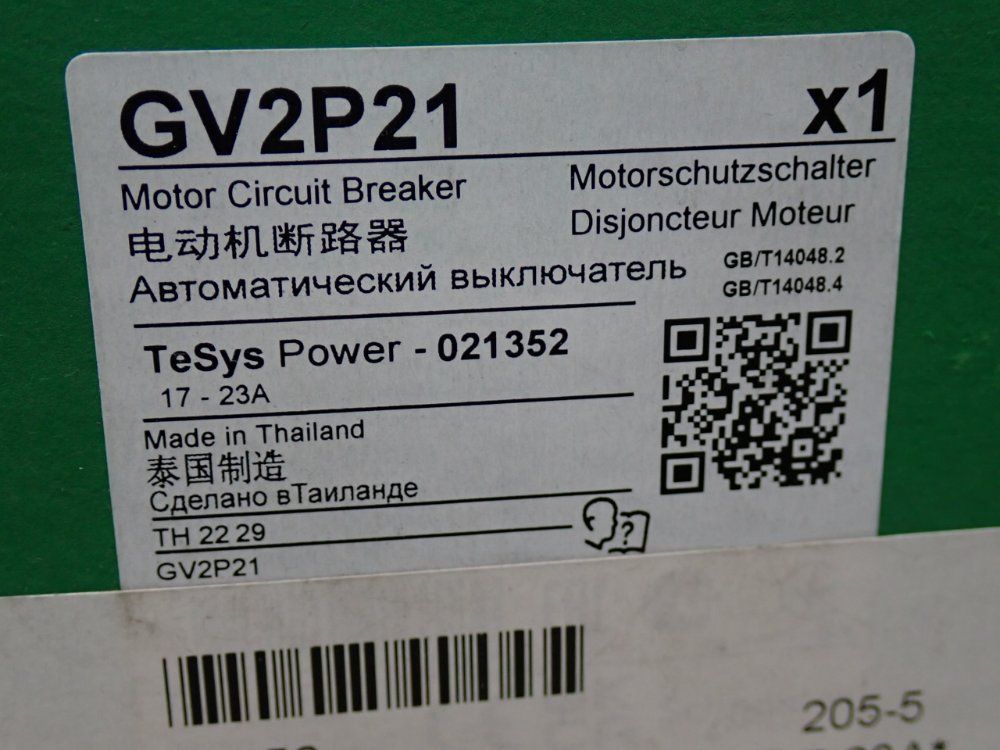 Schneider Electric 20 Hp Motor Circuit Breaker - Gv2p21