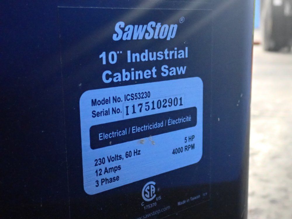 Saw Stop 10" Table Saw - Ics53230