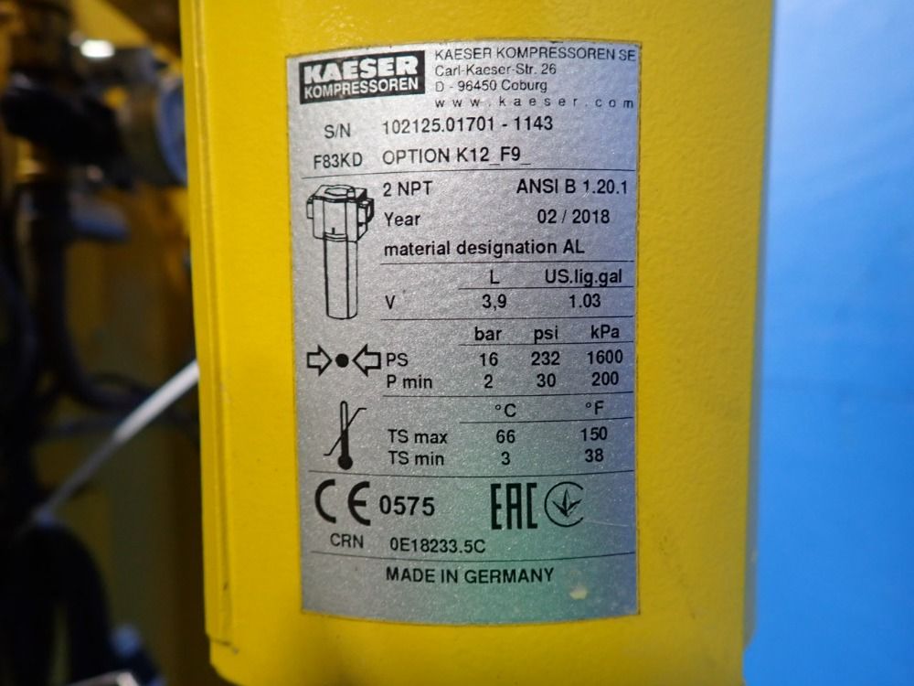 Kaeser 260 Scfm @ 100 Psig Pressure-swing Regenerative Desiccant Compressed Air Dryer - Kadps-260