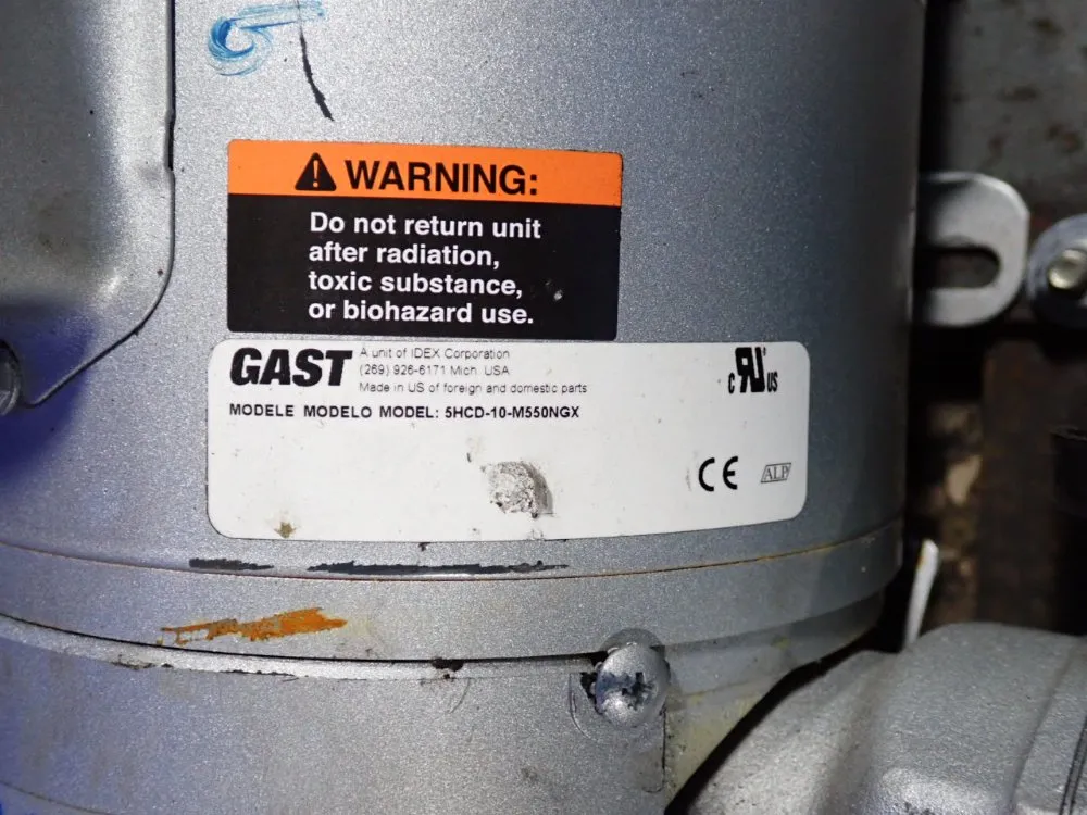 Gast 3/4 Hp Vacuum Pump