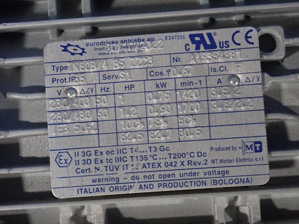 Motori Elettrici 1 Hp Motor - Tn80b/4 B5 Zzc3