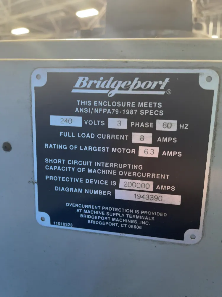 Bridgeport 58” X 11” Cnc Vertical Mill