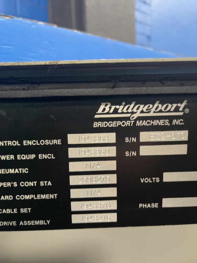 Bridgeport 58” X 11” Cnc Vertical Mill